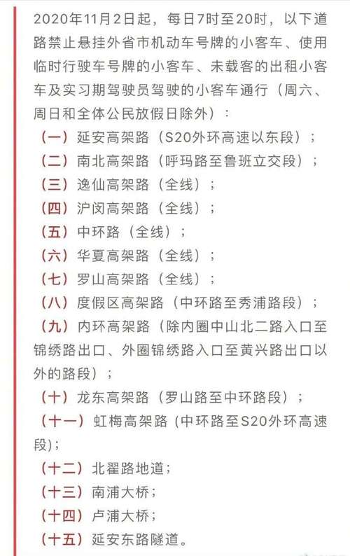 上海外地车牌限行时间（上海外地车牌限行时间2024）