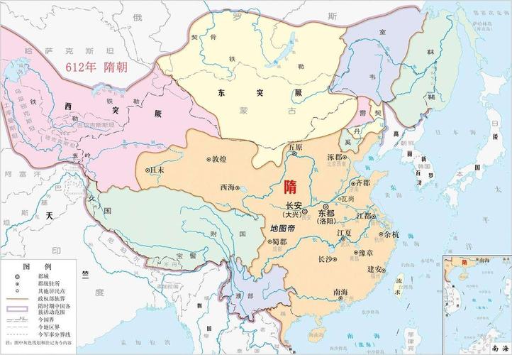 隋朝疆域图：隋朝的疆域有多大,隋朝领土有多大