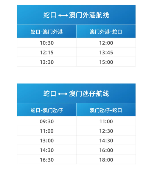 深圳蛇口码头到澳门船票时刻表,蛇口邮轮中心订票官方网站