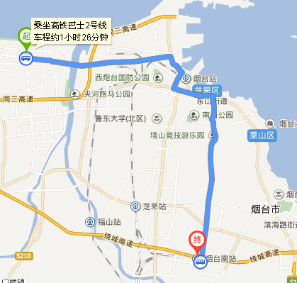 烟台高铁巴士2号线,烟台高铁巴士2号线全程时间