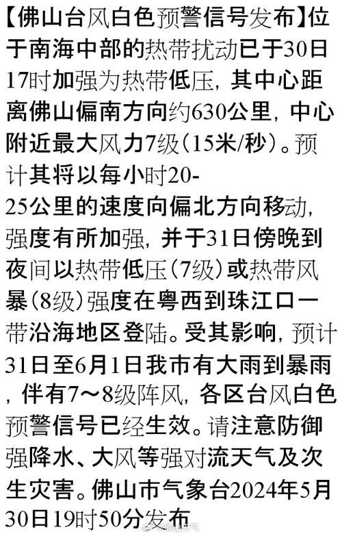 佛山天气台风预警,佛山天气台风预警情况