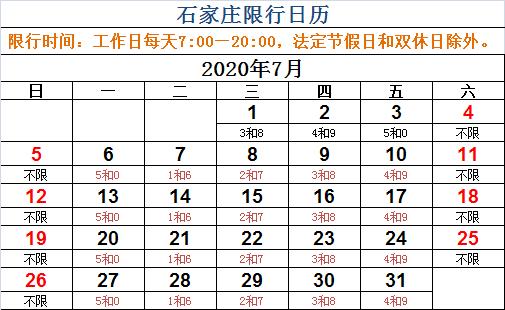 尾号7限号星期几,郑州尾号7限号星期几
