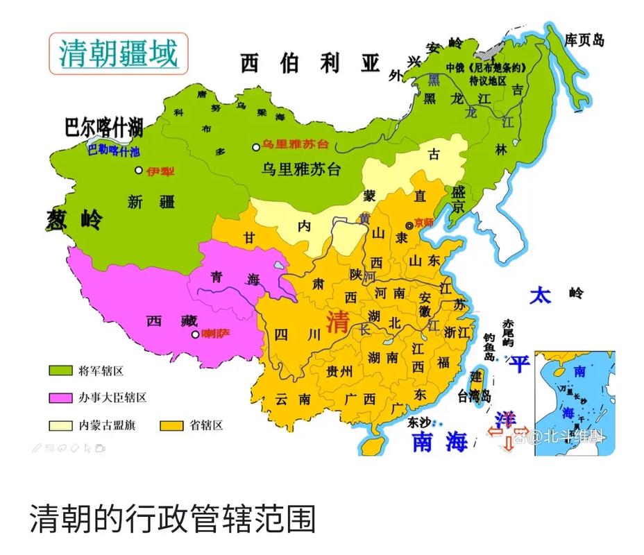 清朝地图：历史上清朝的疆域有多大,清朝时的疆域图