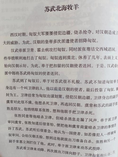 关于苏武牧羊的故事(苏武牧羊小故事)-第7张图片-文史 关于苏武牧羊的故事(苏武牧羊小故事)-第7张图片-文史