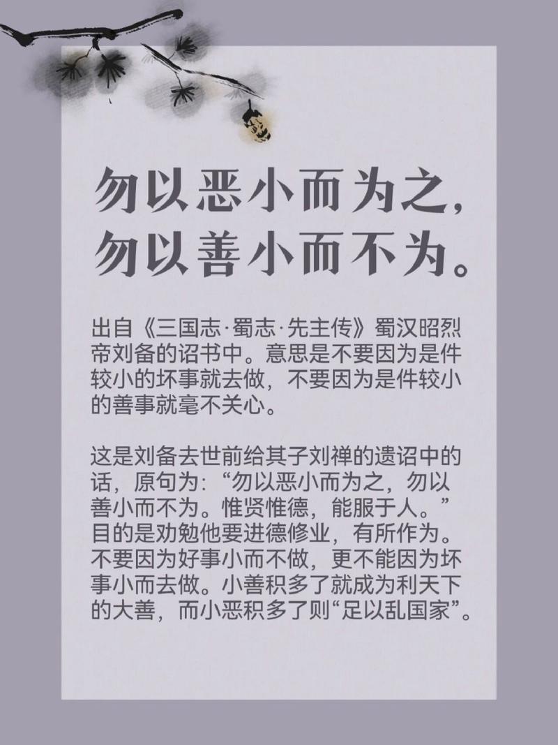 勿以恶小而为之，勿以善小而不为的主人公是谁（勿以恶小而为之勿以善小而不为的作者是谁）